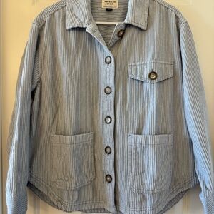 American Eagle Outfitters Light Blue Corduroy Button-Up Shacket
